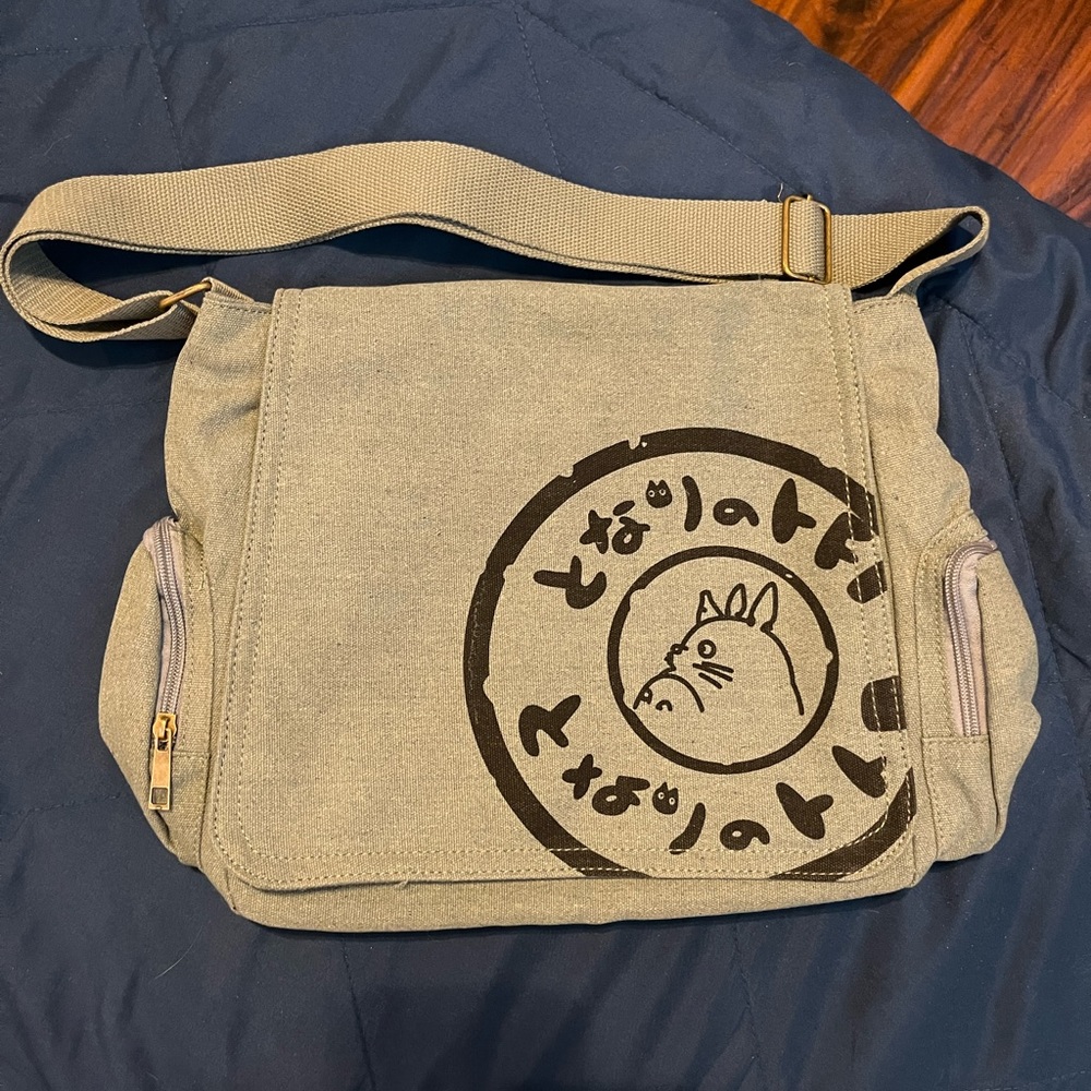 Totoro Messenger Bag Gray Blue